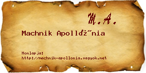 Machnik Apollónia névjegykártya